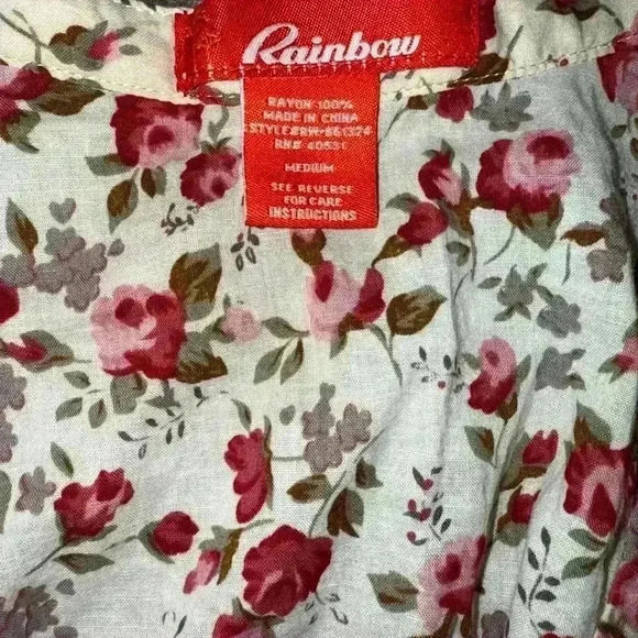 Rainbow Floral Off White Mini Dress - Picture 4 of 4